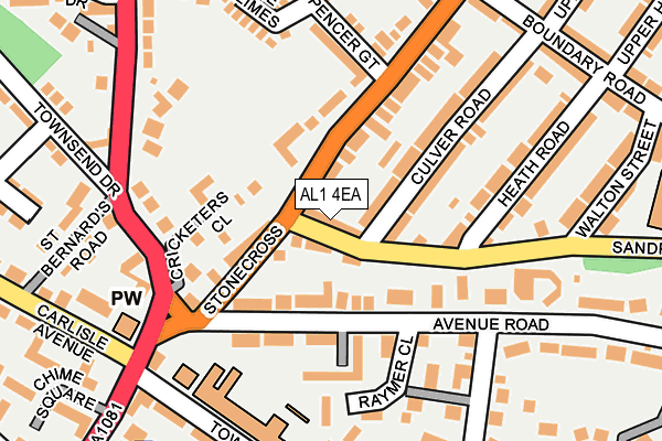 AL1 4EA map - OS OpenMap – Local (Ordnance Survey)