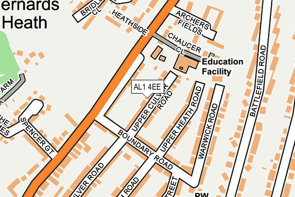 AL1 4EE map - OS OpenMap – Local (Ordnance Survey)