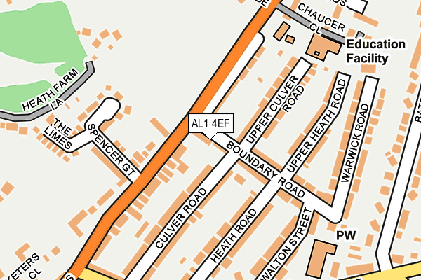 AL1 4EF map - OS OpenMap – Local (Ordnance Survey)