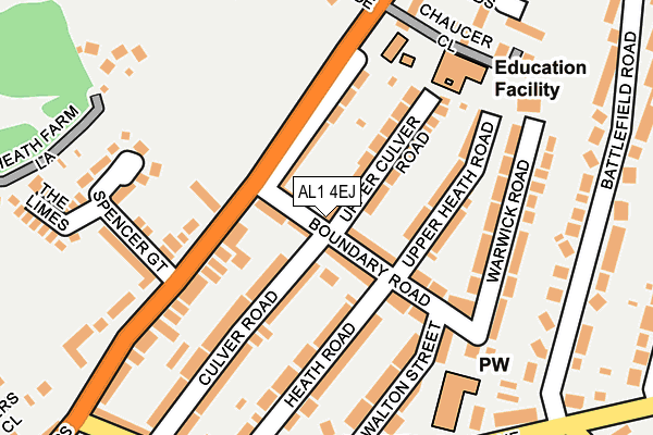 AL1 4EJ map - OS OpenMap – Local (Ordnance Survey)