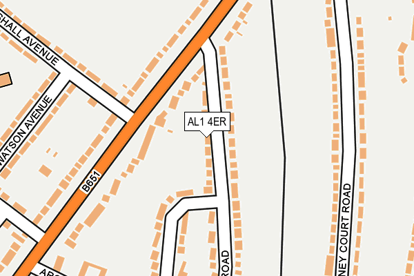AL1 4ER map - OS OpenMap – Local (Ordnance Survey)