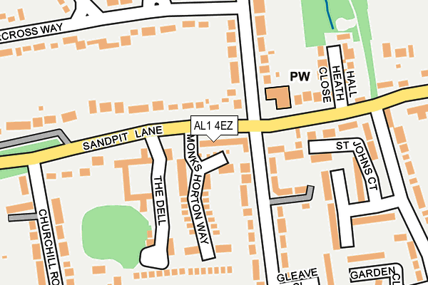 AL1 4EZ map - OS OpenMap – Local (Ordnance Survey)