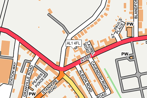 AL1 4FL map - OS OpenMap – Local (Ordnance Survey)