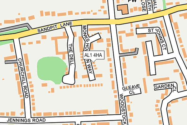 AL1 4HA map - OS OpenMap – Local (Ordnance Survey)