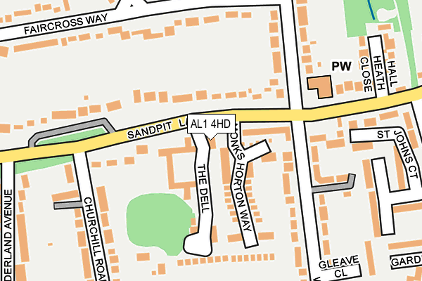 AL1 4HD map - OS OpenMap – Local (Ordnance Survey)