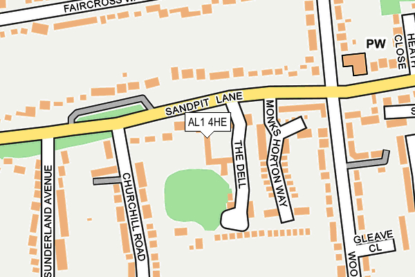 AL1 4HE map - OS OpenMap – Local (Ordnance Survey)