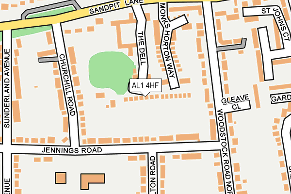 AL1 4HF map - OS OpenMap – Local (Ordnance Survey)