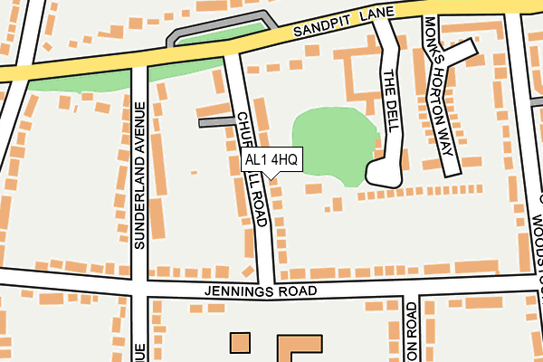 AL1 4HQ map - OS OpenMap – Local (Ordnance Survey)