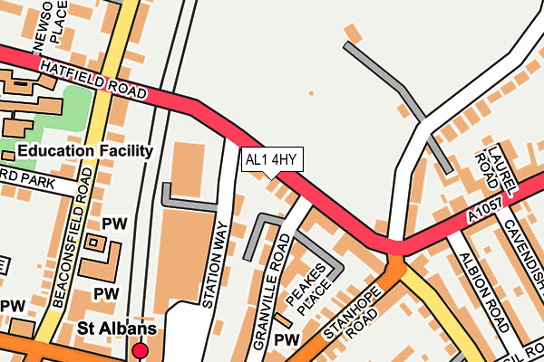 AL1 4HY map - OS OpenMap – Local (Ordnance Survey)