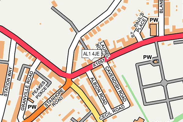 AL1 4JE map - OS OpenMap – Local (Ordnance Survey)