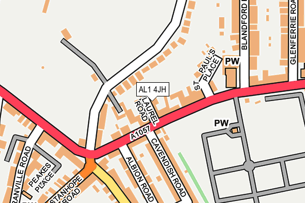 AL1 4JH map - OS OpenMap – Local (Ordnance Survey)