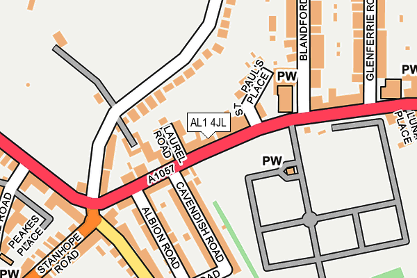 AL1 4JL map - OS OpenMap – Local (Ordnance Survey)