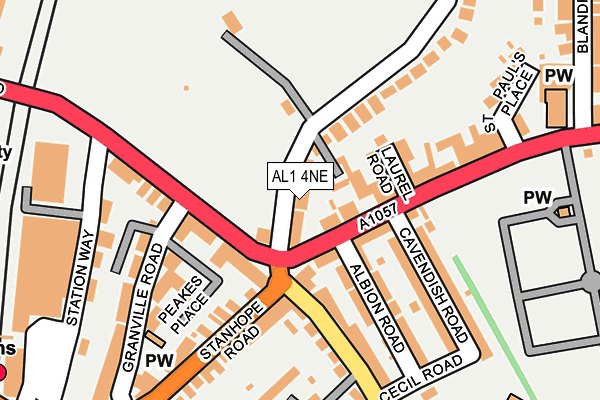AL1 4NE map - OS OpenMap – Local (Ordnance Survey)
