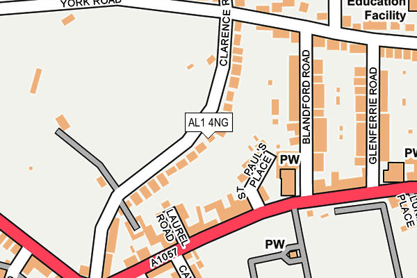 AL1 4NG map - OS OpenMap – Local (Ordnance Survey)