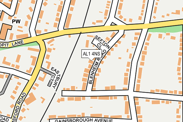 AL1 4NS map - OS OpenMap – Local (Ordnance Survey)