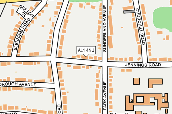 AL1 4NU map - OS OpenMap – Local (Ordnance Survey)
