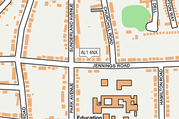 AL1 4NX map - OS OpenMap – Local (Ordnance Survey)