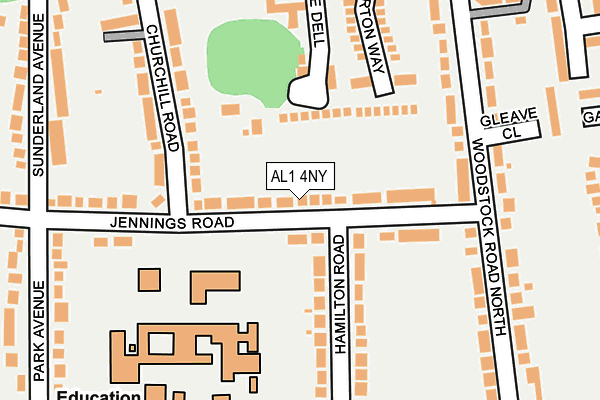 AL1 4NY map - OS OpenMap – Local (Ordnance Survey)