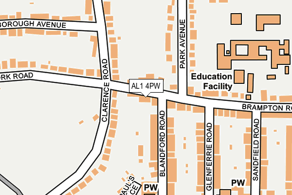 AL1 4PW map - OS OpenMap – Local (Ordnance Survey)