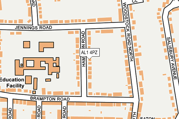 AL1 4PZ map - OS OpenMap – Local (Ordnance Survey)