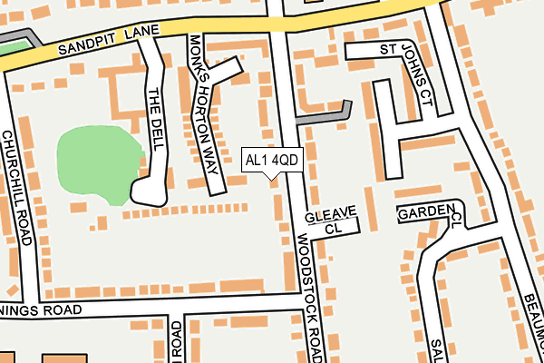 AL1 4QD map - OS OpenMap – Local (Ordnance Survey)