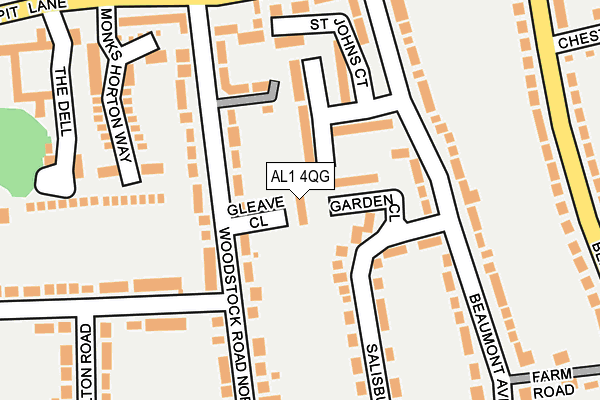 AL1 4QG map - OS OpenMap – Local (Ordnance Survey)