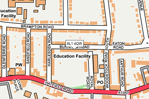 AL1 4QW map - OS OpenMap – Local (Ordnance Survey)
