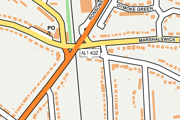 AL1 4QZ map - OS OpenMap – Local (Ordnance Survey)