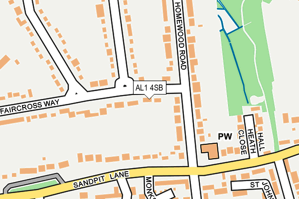 AL1 4SB map - OS OpenMap – Local (Ordnance Survey)