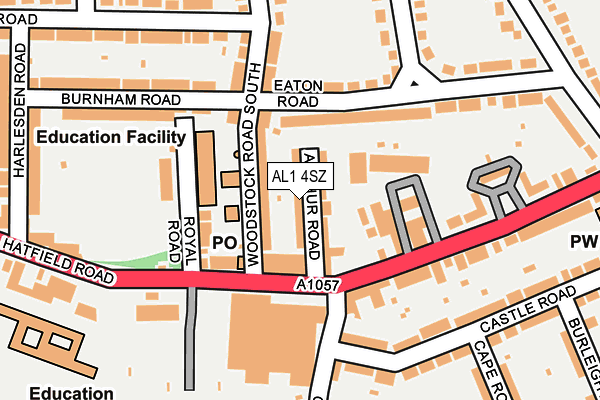 AL1 4SZ map - OS OpenMap – Local (Ordnance Survey)
