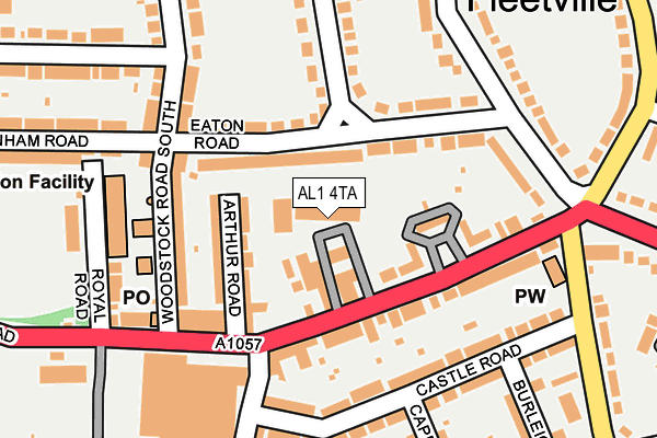 AL1 4TA map - OS OpenMap – Local (Ordnance Survey)