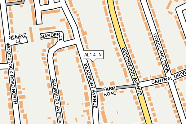 AL1 4TN map - OS OpenMap – Local (Ordnance Survey)