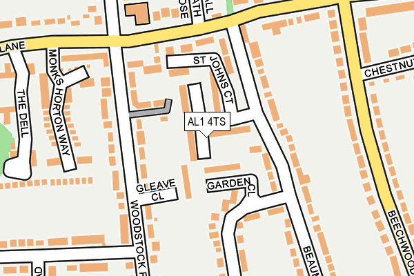 AL1 4TS map - OS OpenMap – Local (Ordnance Survey)