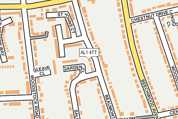 AL1 4TT map - OS OpenMap – Local (Ordnance Survey)
