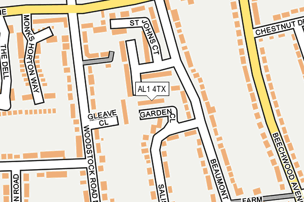 AL1 4TX map - OS OpenMap – Local (Ordnance Survey)