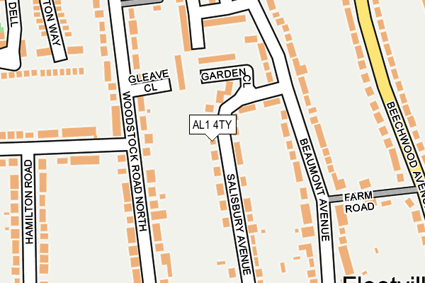 AL1 4TY map - OS OpenMap – Local (Ordnance Survey)