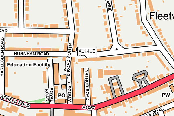 AL1 4UE map - OS OpenMap – Local (Ordnance Survey)