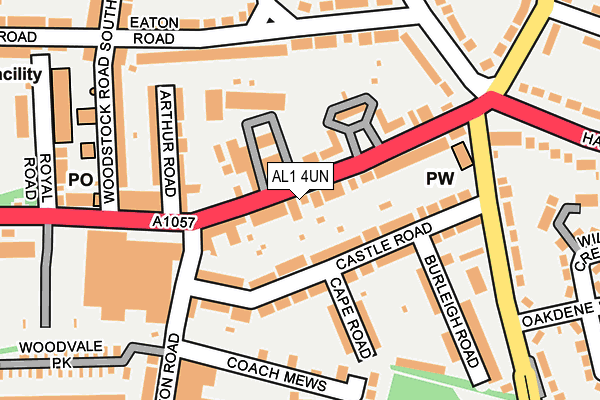 AL1 4UN map - OS OpenMap – Local (Ordnance Survey)