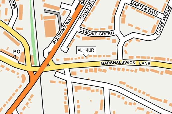 AL1 4UR map - OS OpenMap – Local (Ordnance Survey)
