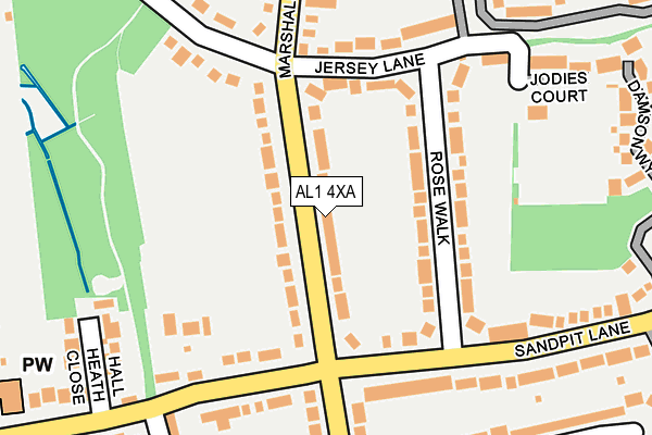 AL1 4XA map - OS OpenMap – Local (Ordnance Survey)