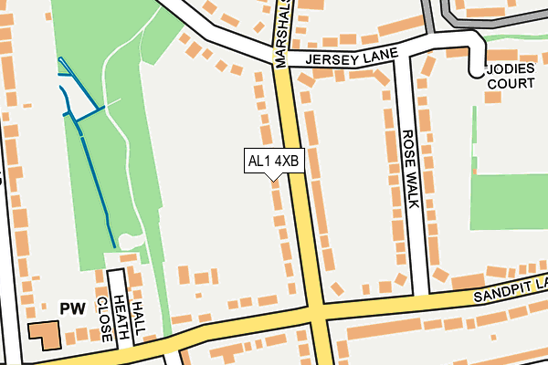 AL1 4XB map - OS OpenMap – Local (Ordnance Survey)