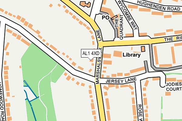 AL1 4XD map - OS OpenMap – Local (Ordnance Survey)