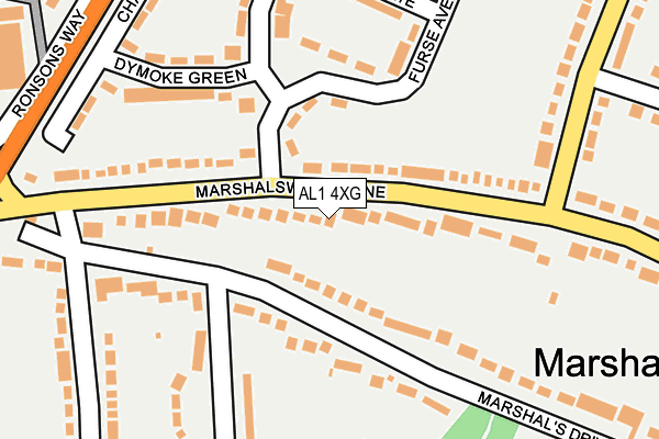 AL1 4XG map - OS OpenMap – Local (Ordnance Survey)