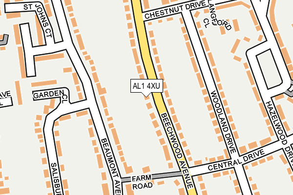 AL1 4XU map - OS OpenMap – Local (Ordnance Survey)