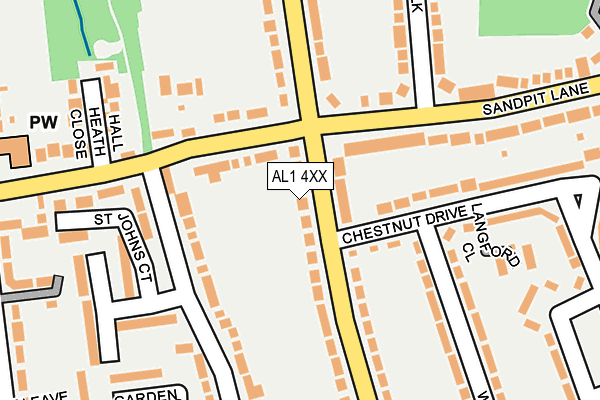 AL1 4XX map - OS OpenMap – Local (Ordnance Survey)