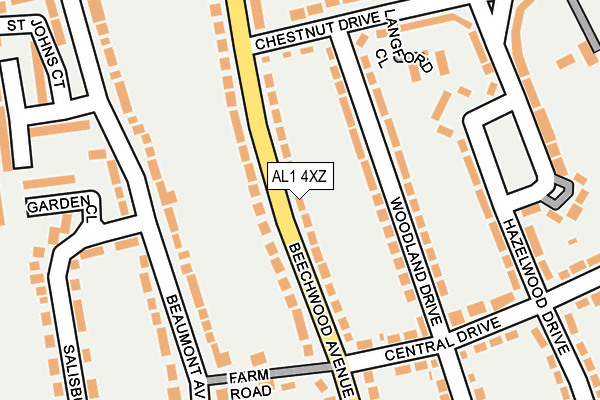 AL1 4XZ map - OS OpenMap – Local (Ordnance Survey)