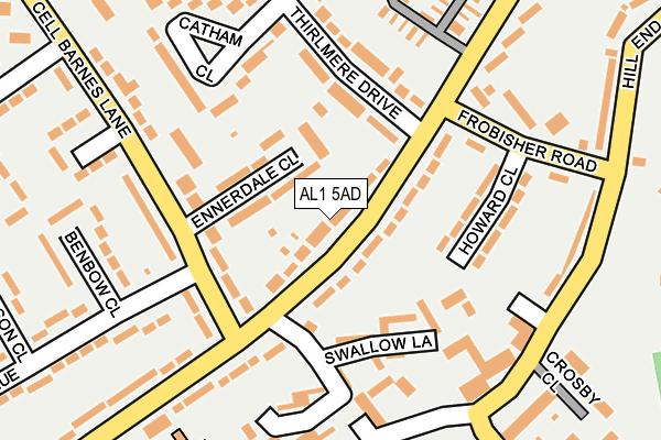 AL1 5AD map - OS OpenMap – Local (Ordnance Survey)