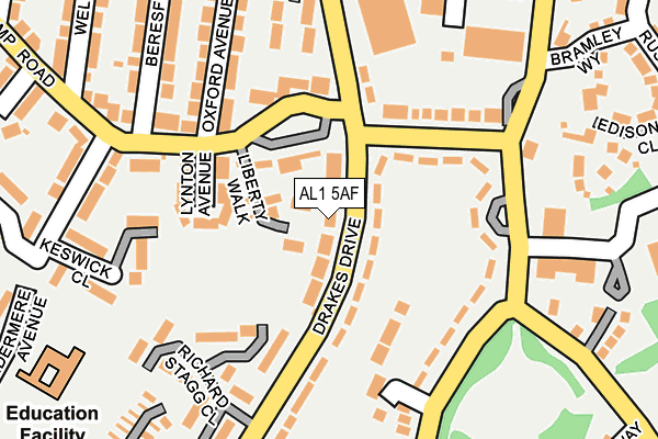 AL1 5AF map - OS OpenMap – Local (Ordnance Survey)