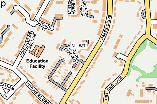AL1 5AT map - OS OpenMap – Local (Ordnance Survey)