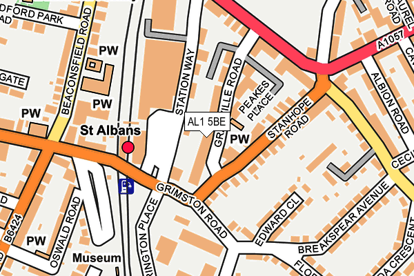 AL1 5BE map - OS OpenMap – Local (Ordnance Survey)